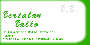 bertalan ballo business card